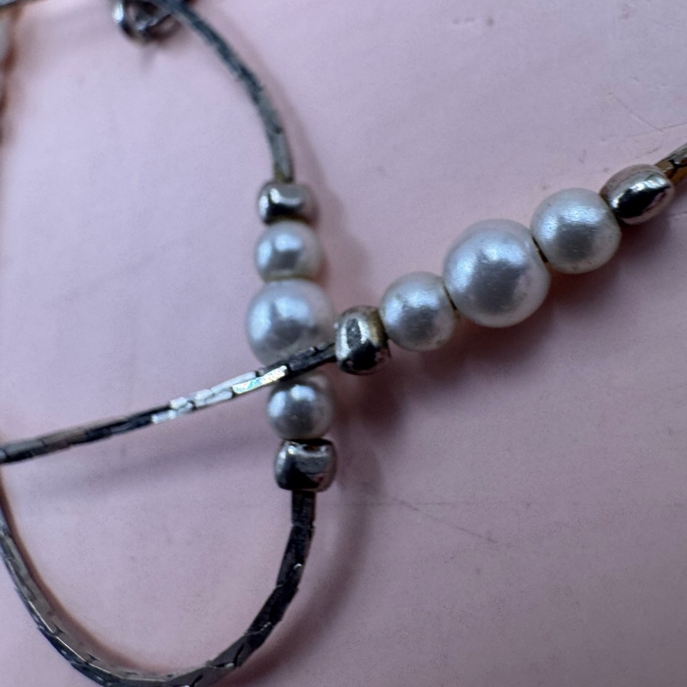 Vintage Korean silver freshwater pearl beaded 26” chain necklace - Picture 9 of 9